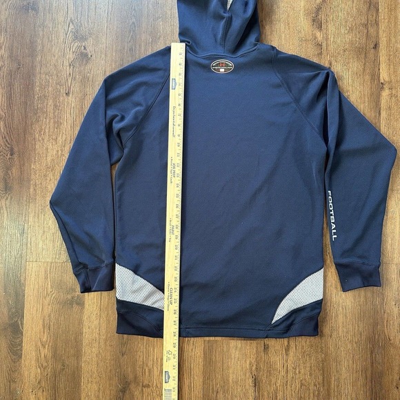 Under Armour Mens Hoodie Size Small Coldgear Navy Blue Pullover Football Active - Picture 11 of 12